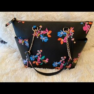 Black flower purse